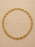 Marina Puffed Mariner Link Necklace | Stainless Steel & 20K Gold Plated Stainless Steel