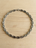 Marina Puffed Mariner Link Necklace | Stainless Steel & 20K Gold Plated Stainless Steel