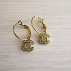 Lucky Double Horseshoe Charm Hoop Earrings