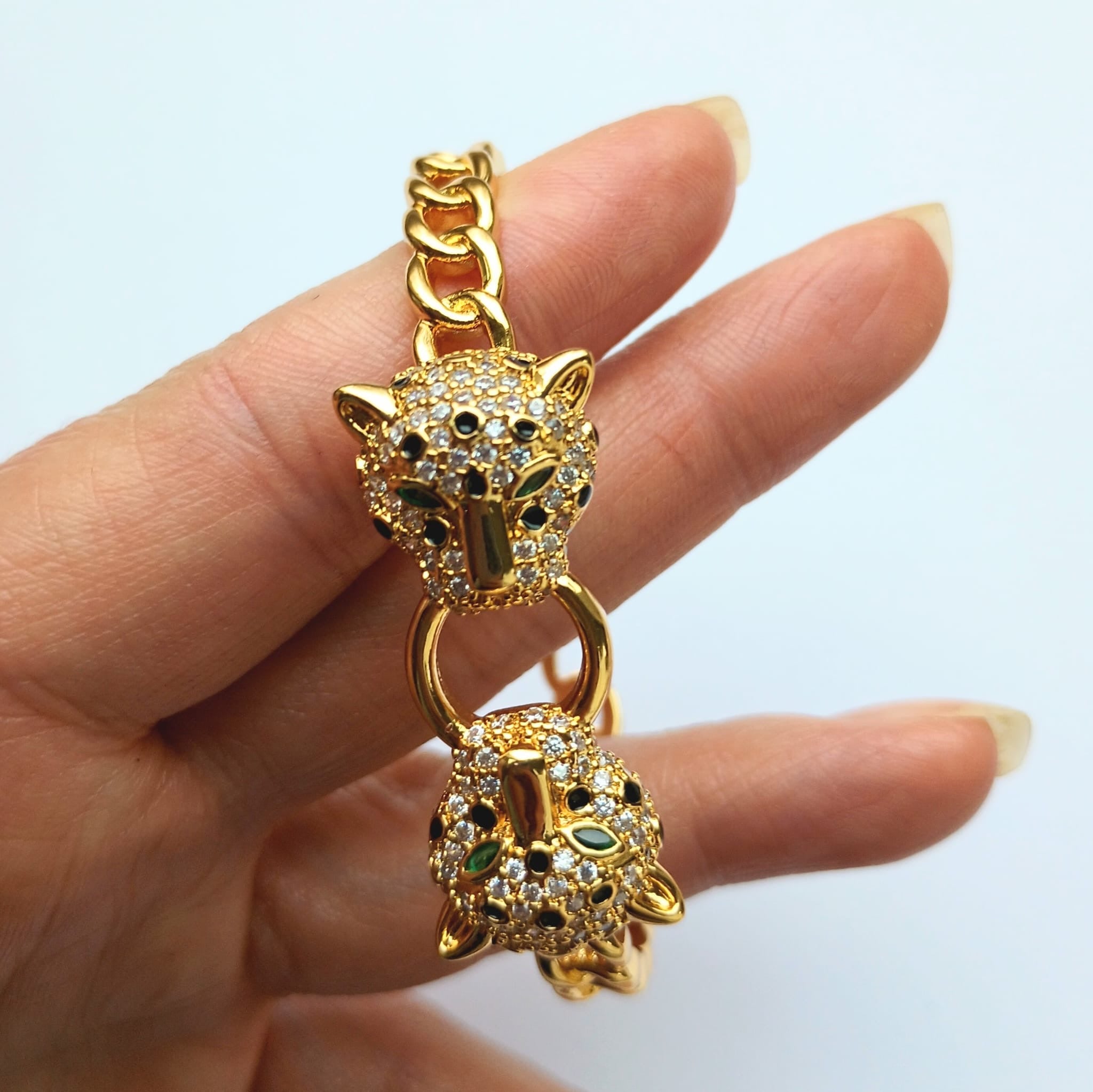 Wild Spirit Double Panther Cuff Bangle