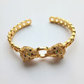 Wild Spirit Double Panther Cuff Bangle