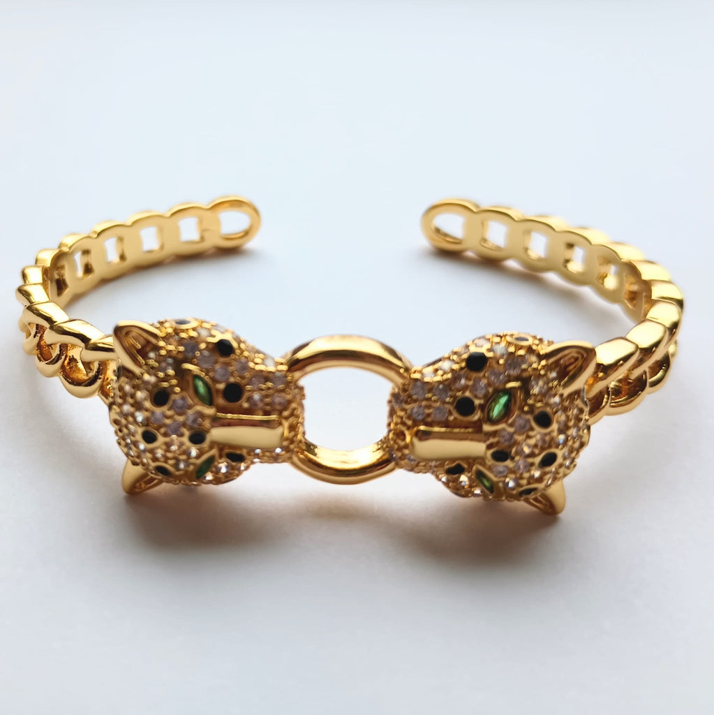 Double Panther Gold Cuff
