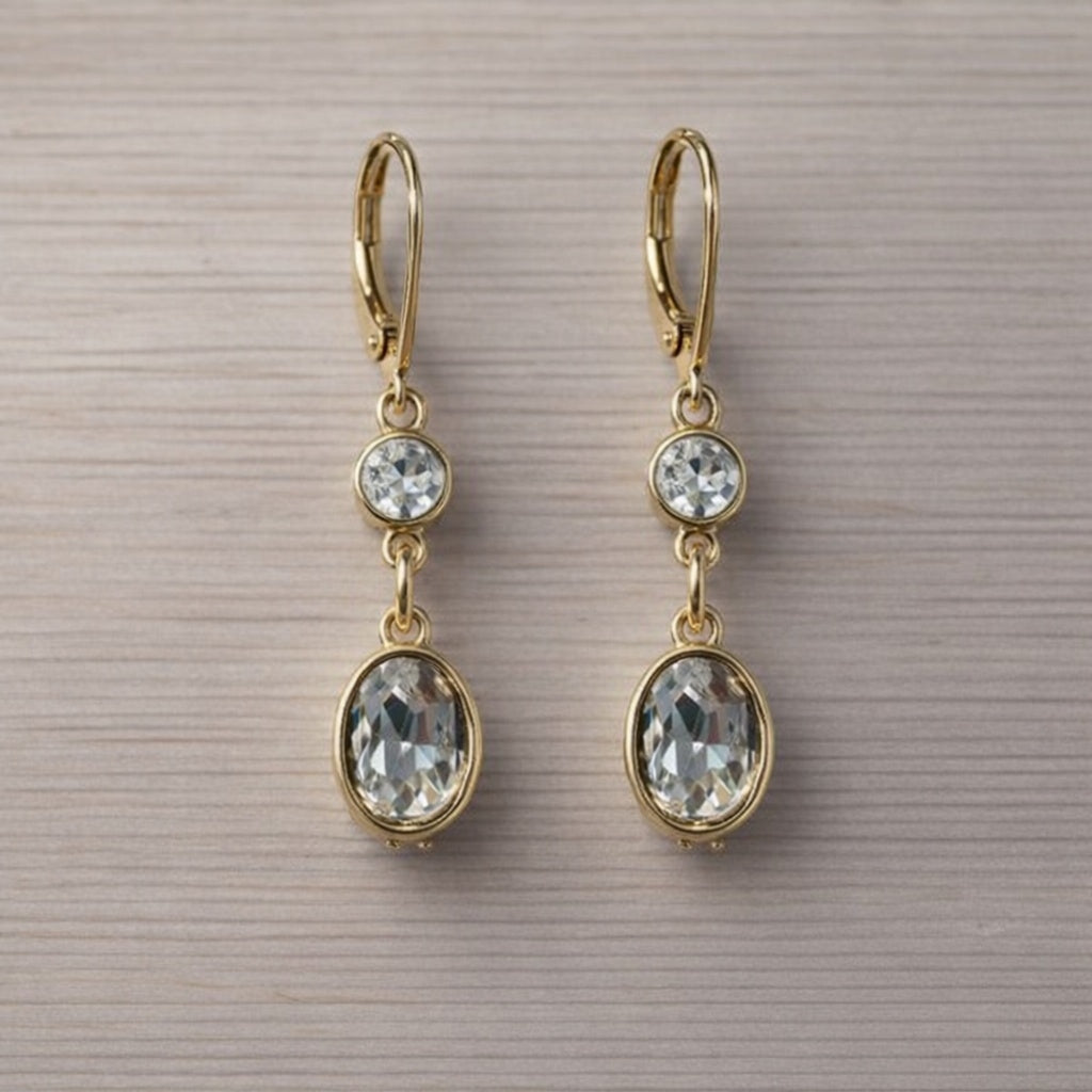 Clarity Double Drop Clear Quartz Earrings