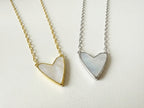 Mother Of Pearl Armor Heart Necklace