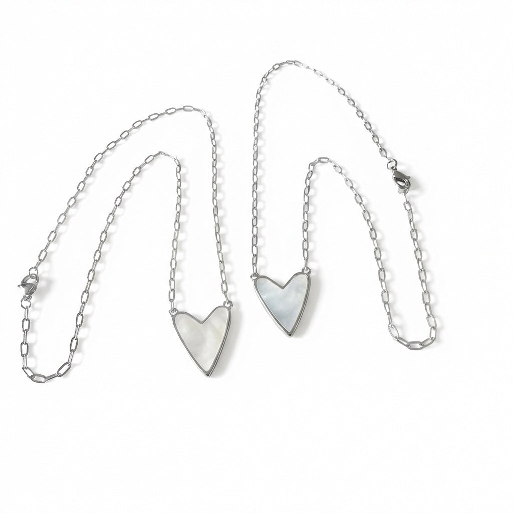 Mother Of Pearl Armor Heart Necklace