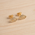 Protective Pavé Evil Eye Stud Earrings