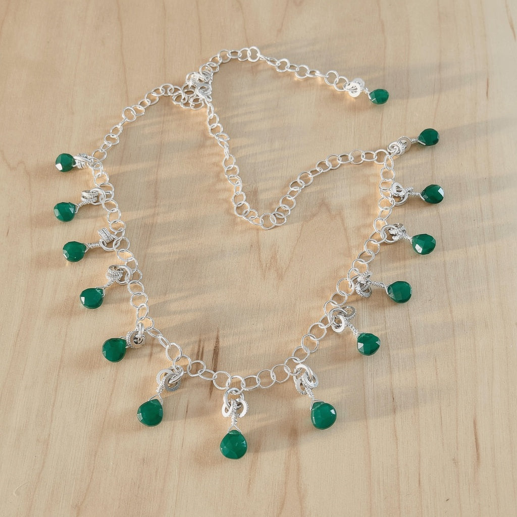 Emerald Rain Sterling Silver Necklace