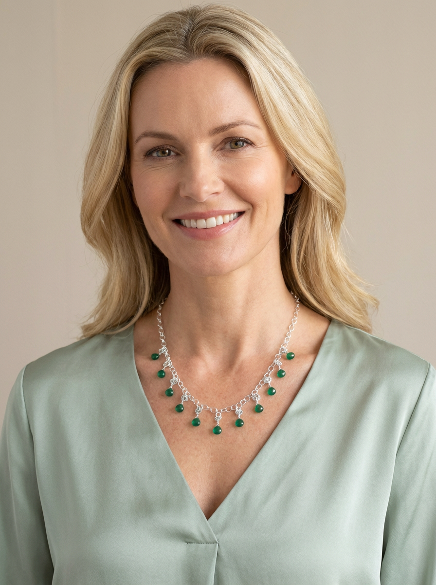 Emerald Rain Sterling Silver Necklace