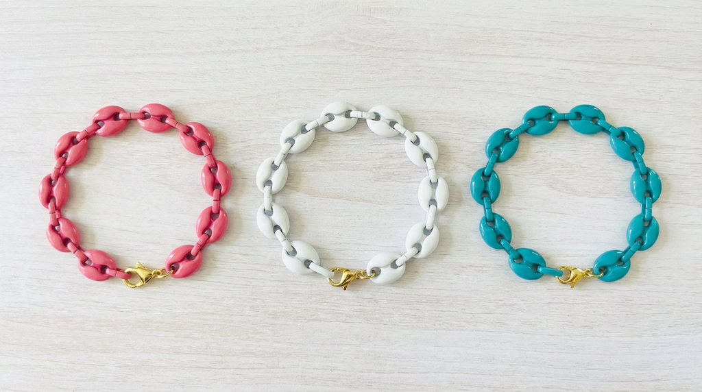 Marina Enamel Puffed Mariner Chain Bracelet