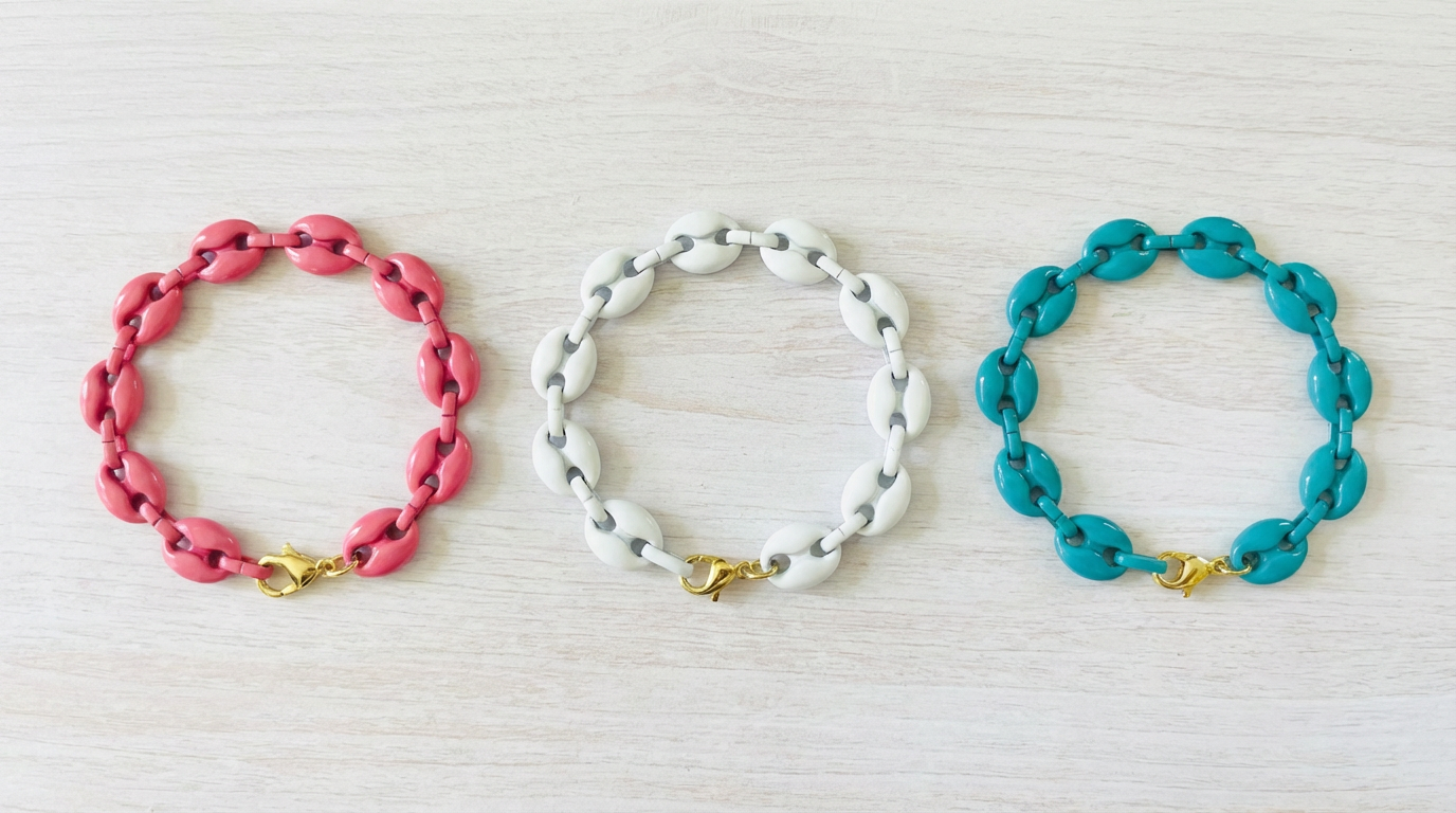 Marina Enamel Puffed Mariner Chain Bracelet