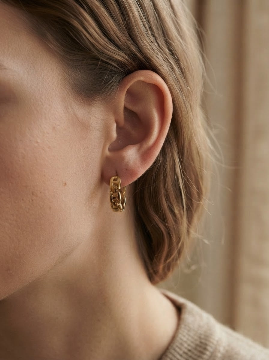 Eterna Link Hoop Earrings
