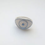 Nazar Blue Topaz Evil Eye Teardrop Dome Ring