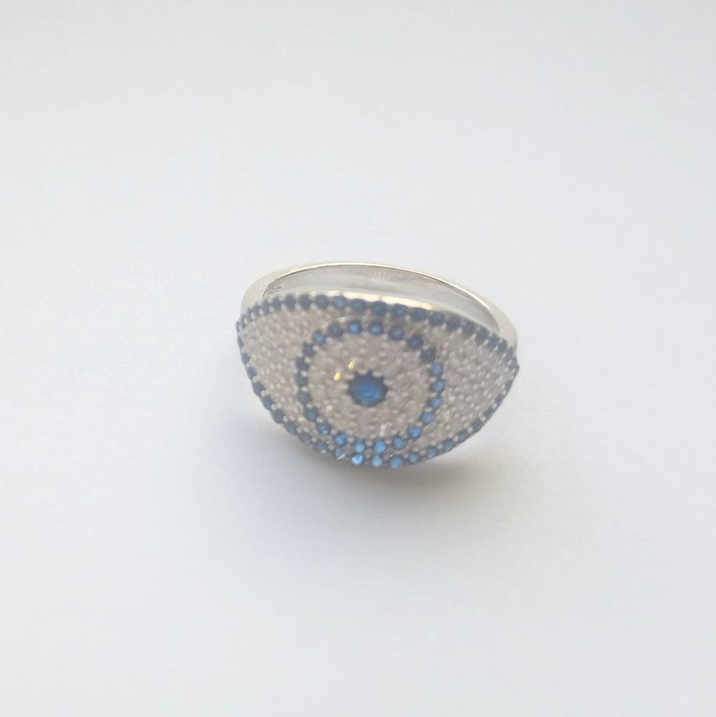 Evil Eye Ring with Blue Quartz