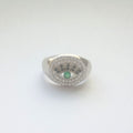 Emerald Gaze Evil Eye Dome Signet Ring