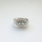 Emerald Gaze Evil Eye Dome Signet Ring