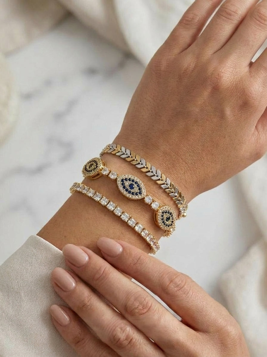 Midnight Iris Evil Eye Bracelet
