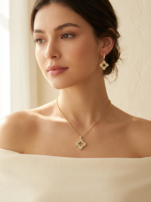 Dangling Bedazzled Quatrefoils