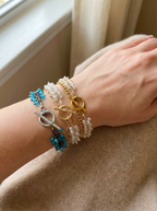 Azure Cascade Aquamarine Cluster Bracelet