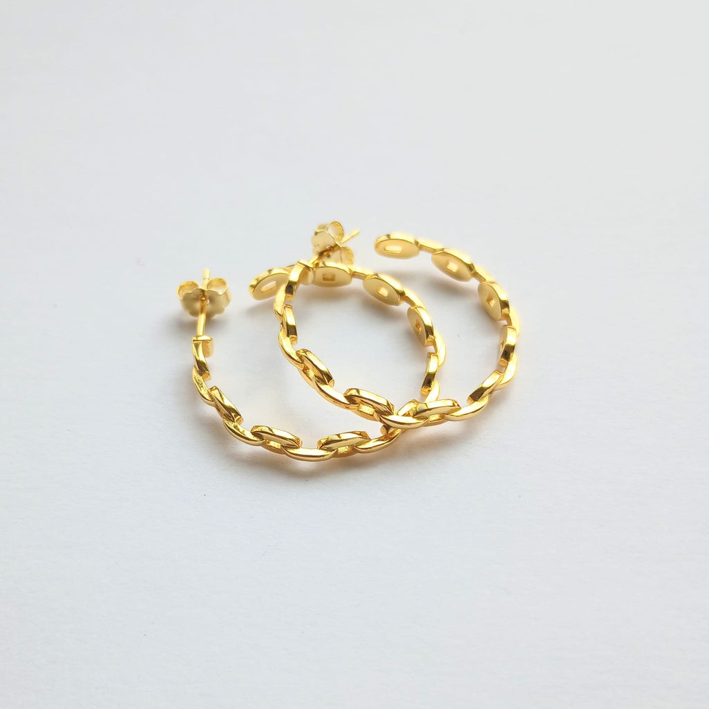 Gold buckle hoop earrings