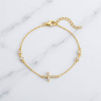 Grace Sideways Cross Pavé Simulated Diamonds Bracelet