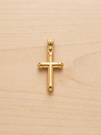 Gloria Puffed Tubular Cross Pendant