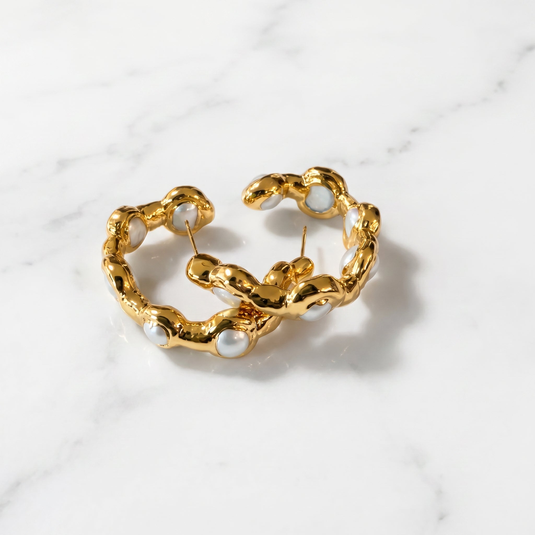 Opaline Pearl Hoops
