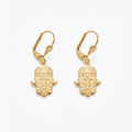 Fatima's Blessing Gold Filigree Hamsa Earrings