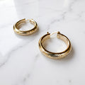 Golden Carved Hoops