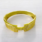 Lumière Pavé Simulated Diamonds Wide Cuff Bangle
