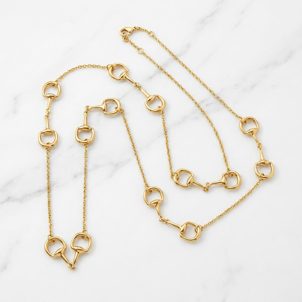 Snaffle Horse Bit Station Necklace