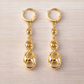 Capri Puffed Mariner Link Dangle Earrings