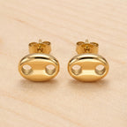 Puffy Mariner Link Stud Earrings
