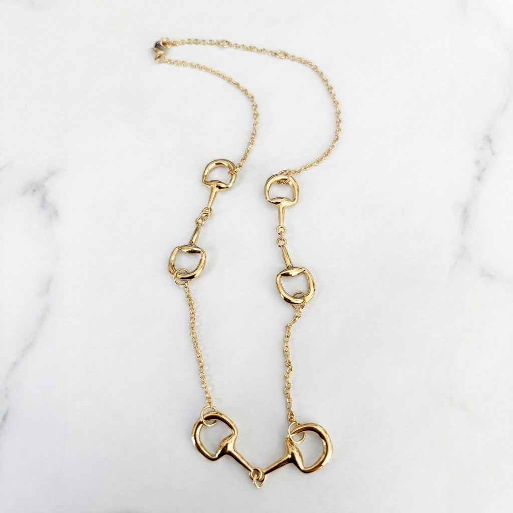 Snaffle Horse Bit Station Necklace