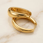 Chunky Oval Dome Hoop Earrings