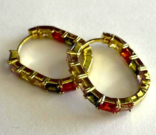 Prism Luxe 24/7 Gemstone Hinged Hoop Earrings