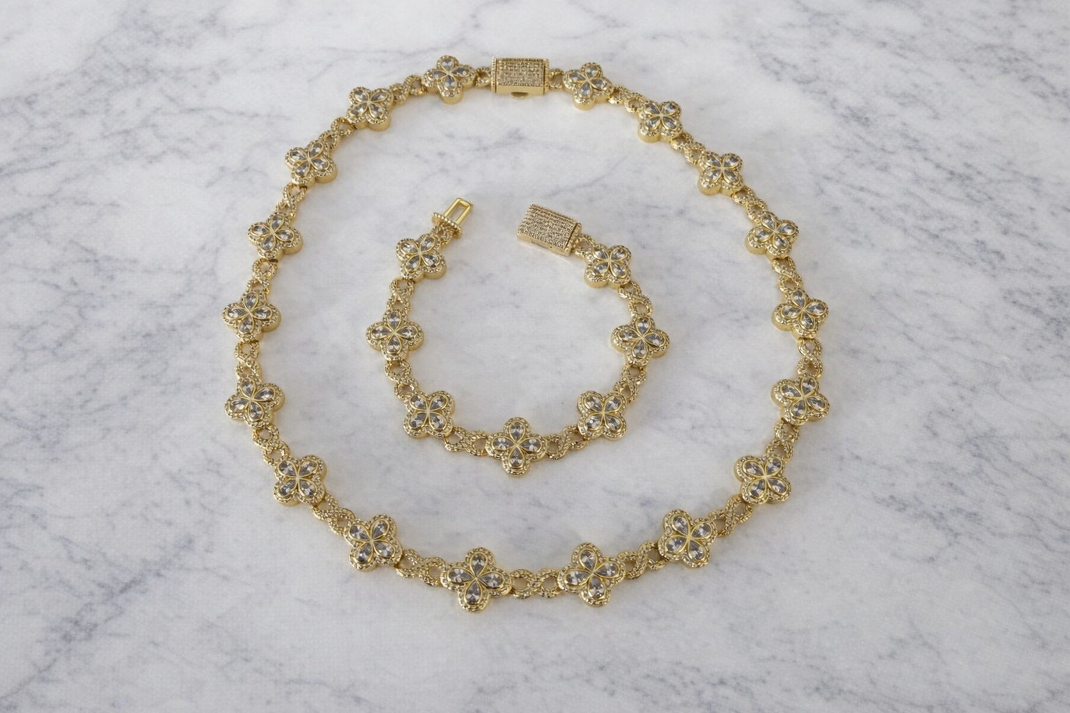 Golden Blossom Cluster Bracelet