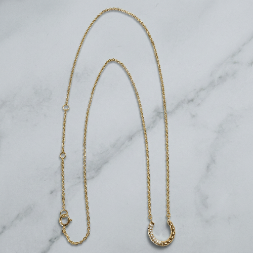 Delicate Rope & Simulated Diamond Horseshoe Necklace