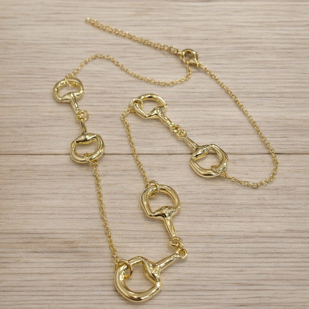 Snaffle Horse Bit Station Necklace