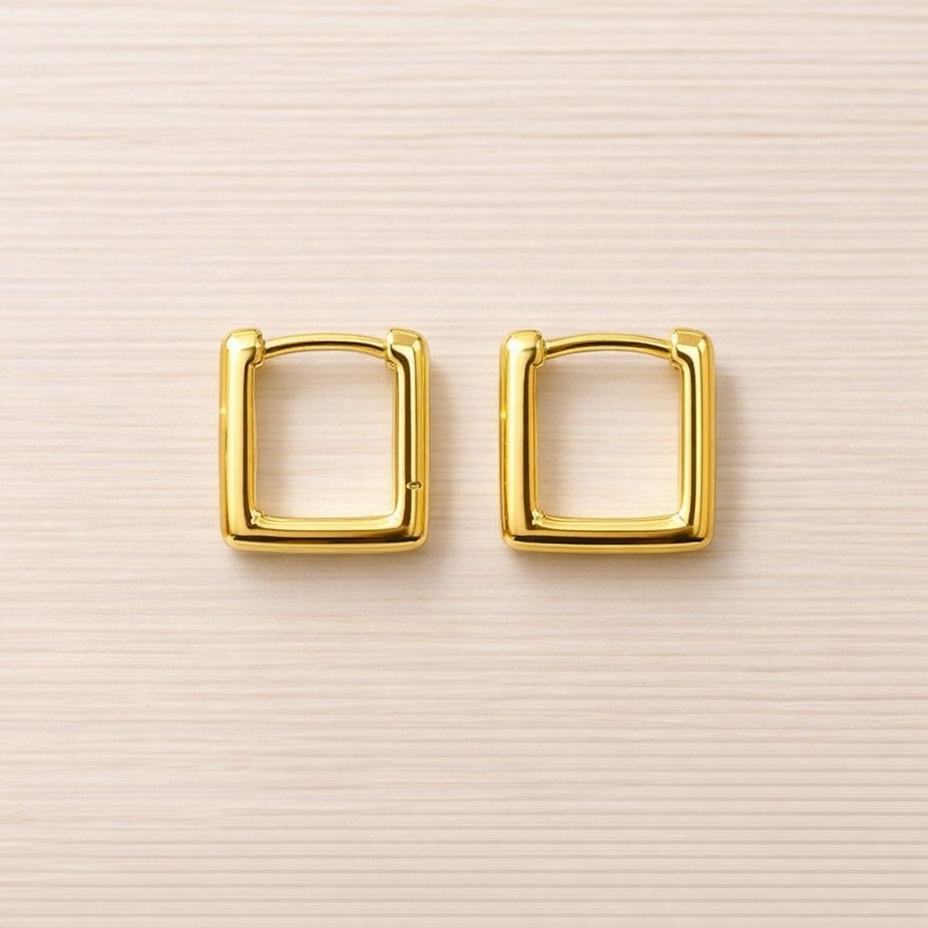 Square Huggie Hoop Earrings