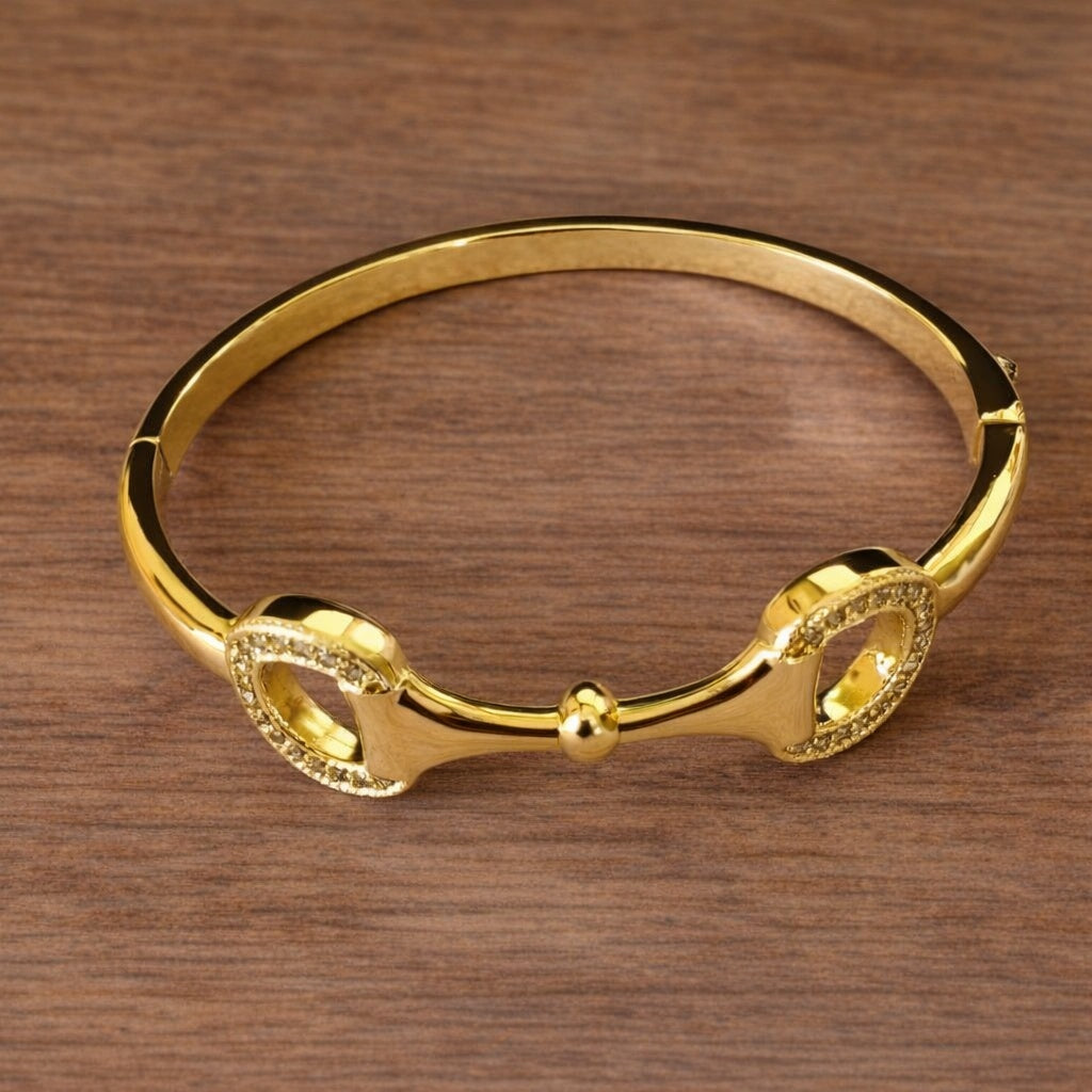 Snaffle Bit Pavé Bangle Bracelet