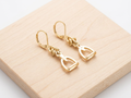 Gold Filled Equestrian Stirrup Dangle Earrings | Lever-Back Drop Earrings