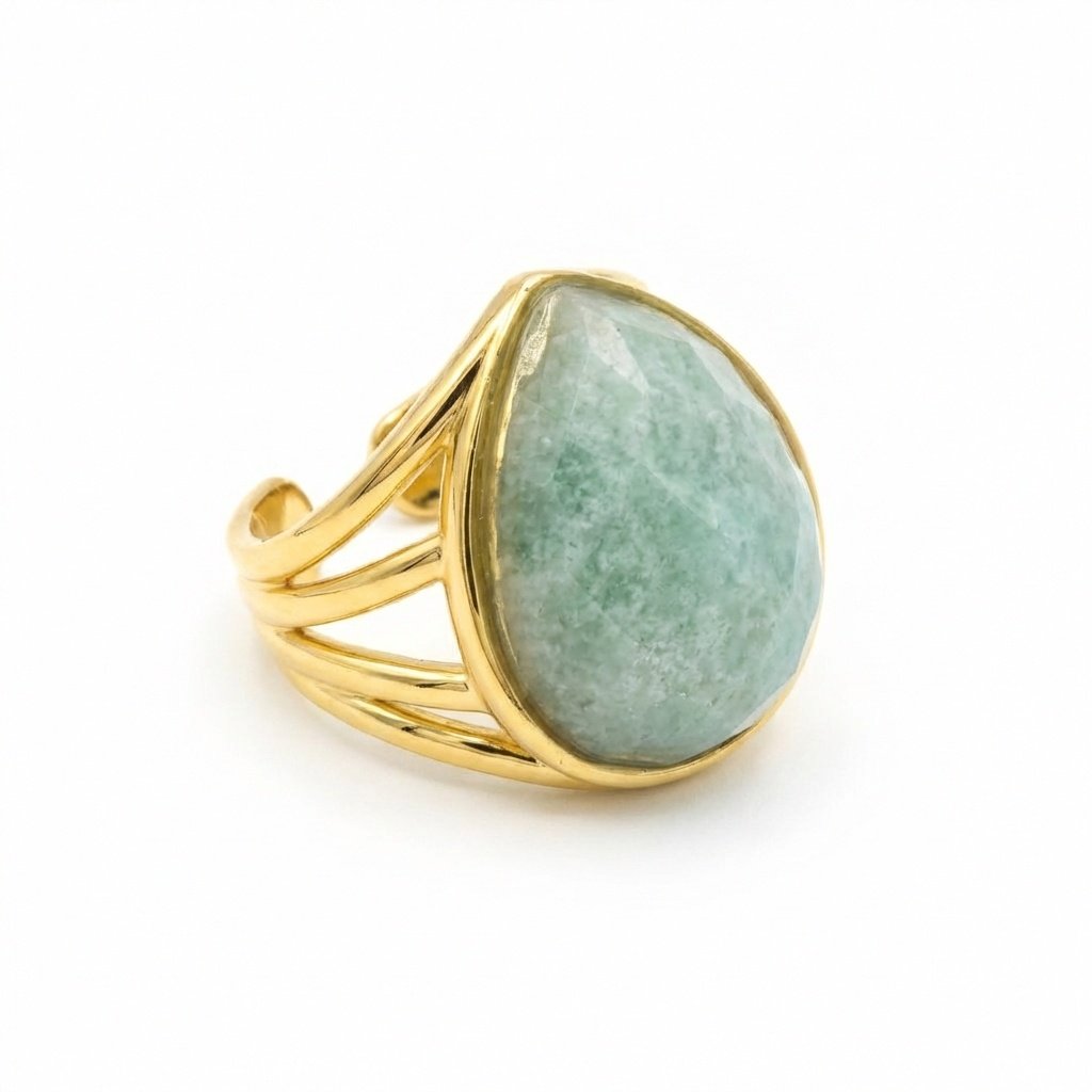 EMPRESS AGATE STATEMENT ADJUSTABLE RING
