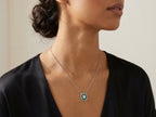 Emerald Halo Green Quartz Necklace