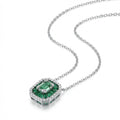 Emerald Halo Green Quartz Necklace