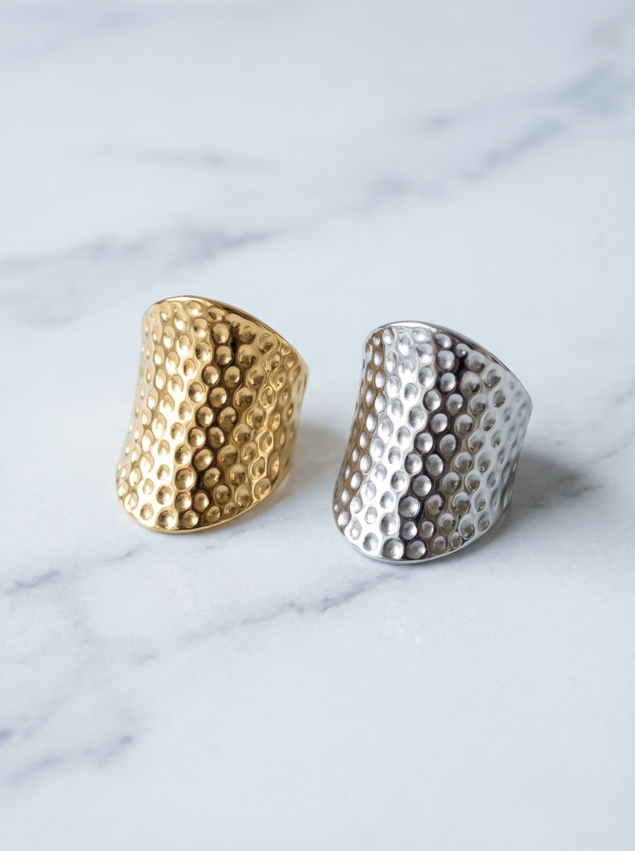 Forge Hammered Saddle Ring