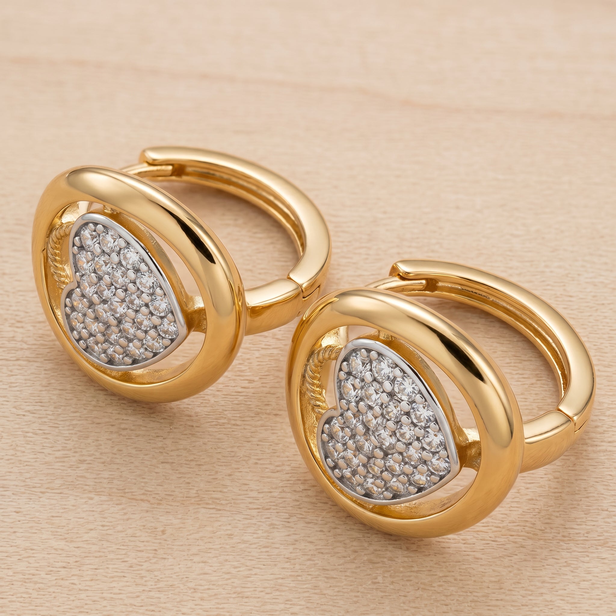 Amour Heart Huggie Earrings