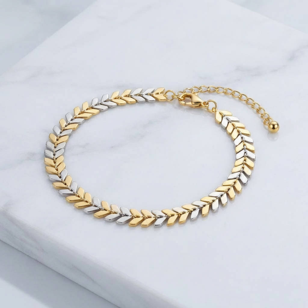 Chevron Laurel Herringbone Bracelet