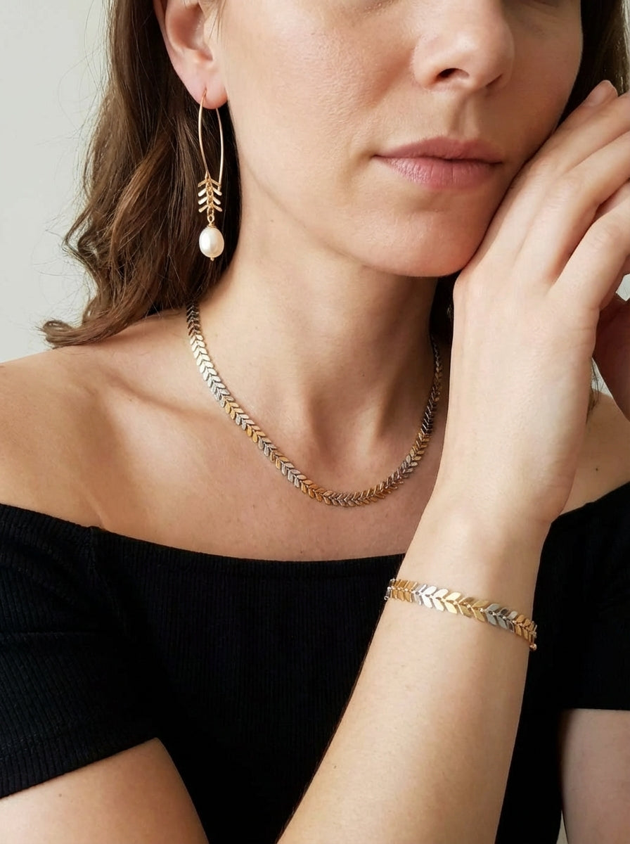 Chevron Laurel Herringbone Bracelet