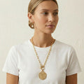 Equestrian Medallion Pavé Link Necklace