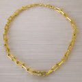 Irons Pavé Simulated Diamond Stirrup Link Chain Necklace